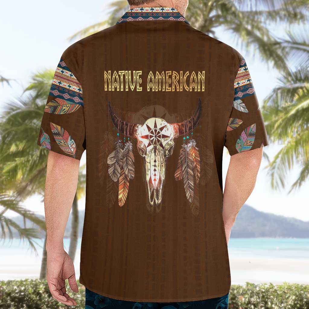 Native Skull Christmas Design Hawaiian Shirt Xmas Holiday Patterns - Wonder Print Shop