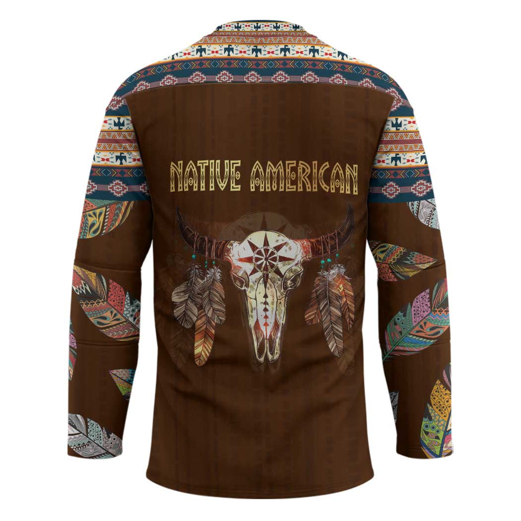 Native Skull Christmas Design Hockey Jersey Xmas Holiday Patterns - Wonder Print Shop