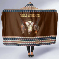 Native Skull Christmas Design Hooded Blanket Xmas Holiday Patterns - Wonder Print Shop