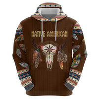 Native Skull Christmas Design Hoodie Xmas Holiday Patterns - Wonder Print Shop
