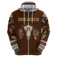 Native Skull Christmas Design Hoodie Xmas Holiday Patterns - Wonder Print Shop