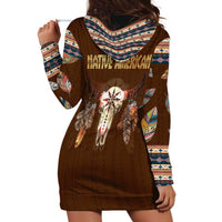 Native Skull Christmas Design Hoodie Dress Xmas Holiday Patterns - Wonder Print Shop