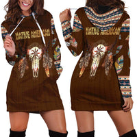 Native Skull Christmas Design Hoodie Dress Xmas Holiday Patterns - Wonder Print Shop