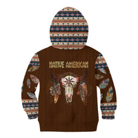 Native Skull Christmas Design Kid Hoodie Xmas Holiday Patterns - Wonder Print Shop