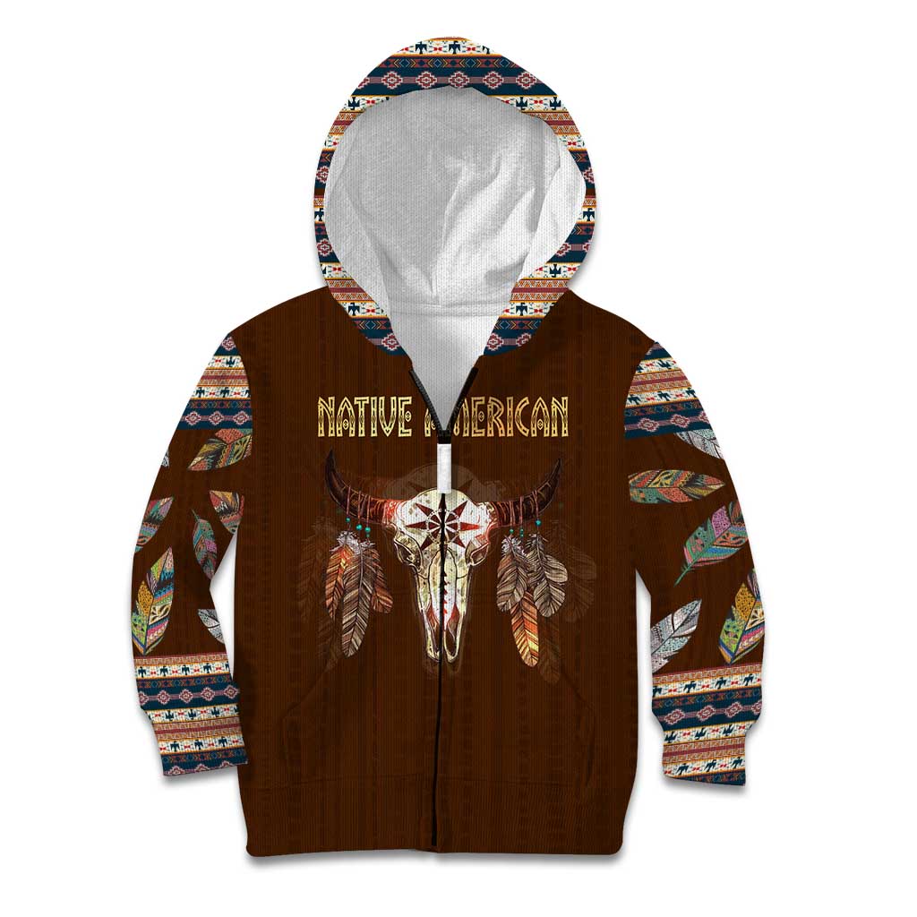 Native Skull Christmas Design Kid Hoodie Xmas Holiday Patterns - Wonder Print Shop