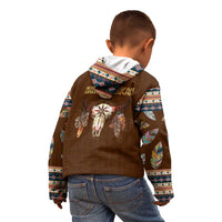 Native Skull Christmas Design Kid Hoodie Xmas Holiday Patterns - Wonder Print Shop