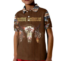 Native Skull Christmas Design Kid Polo Shirt Xmas Holiday Patterns - Wonder Print Shop