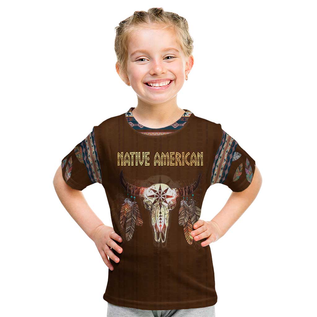 Native Skull Christmas Design Kid T Shirt Xmas Holiday Patterns - Wonder Print Shop