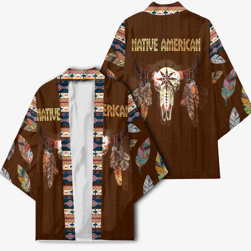 Native Skull Christmas Design Kimono Xmas Holiday Patterns - Wonder Print Shop