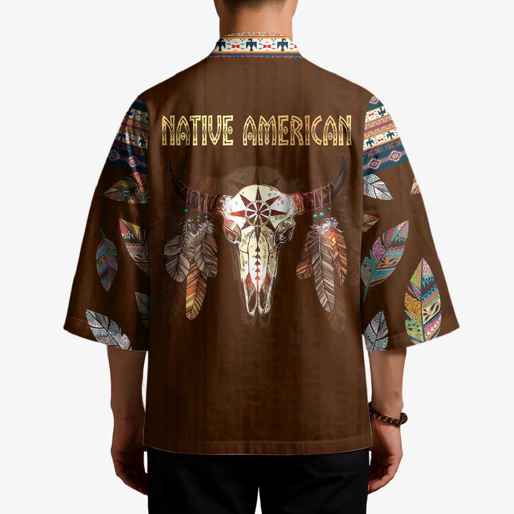 Native Skull Christmas Design Kimono Xmas Holiday Patterns - Wonder Print Shop