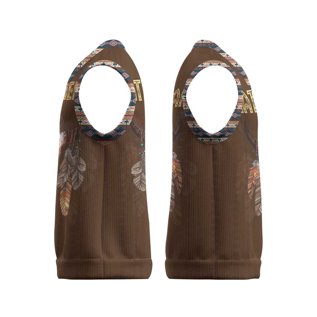 Native Skull Christmas Design Christmas Knitted V-Neck Vest Xmas Holiday Patterns - Wonder Print Shop