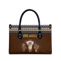 Native Skull Christmas Design Leather Bag Xmas Holiday Patterns - Wonder Print Shop