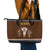 Native Skull Christmas Design Leather Tote Bag Xmas Holiday Patterns - Wonder Print Shop