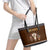 Native Skull Christmas Design Leather Tote Bag Xmas Holiday Patterns - Wonder Print Shop