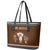 Native Skull Christmas Design Leather Tote Bag Xmas Holiday Patterns - Wonder Print Shop