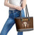 Native Skull Christmas Design Leather Tote Bag Xmas Holiday Patterns - Wonder Print Shop
