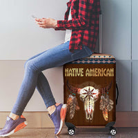 Native Skull Christmas Design Luggage Cover Xmas Holiday Patterns - Wonder Print Shop