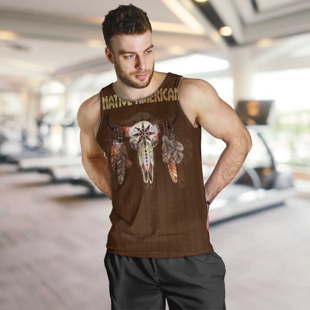 Native Skull Christmas Design Men Tank Top Xmas Holiday Patterns - Wonder Print Shop