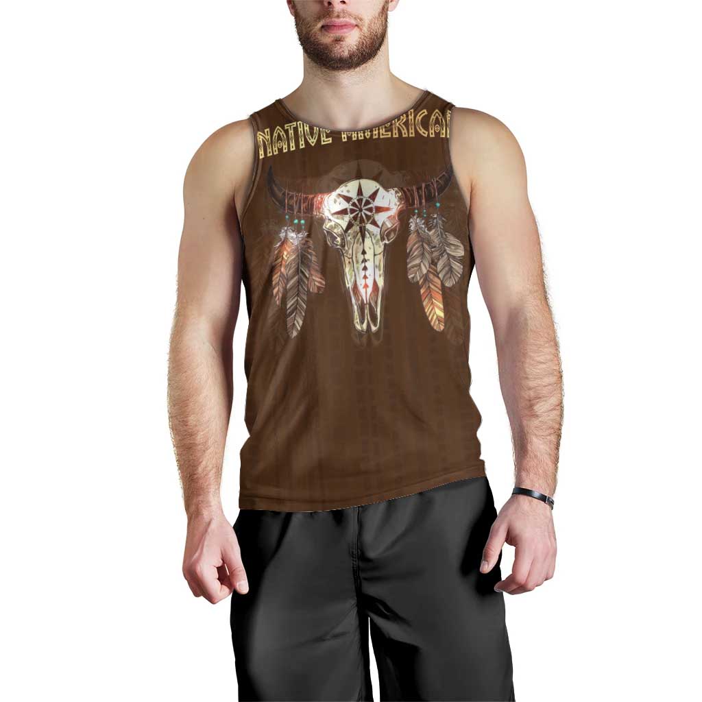 Native Skull Christmas Design Men Tank Top Xmas Holiday Patterns - Wonder Print Shop