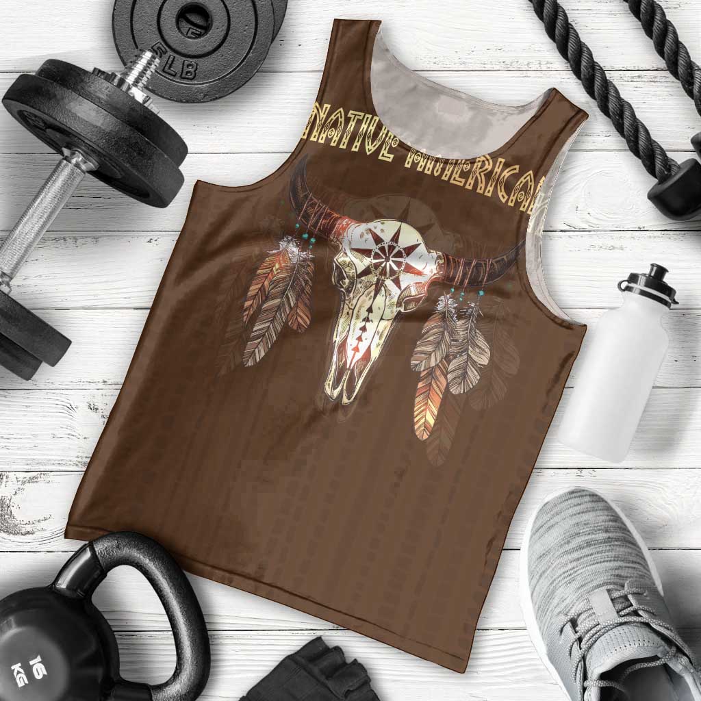 Native Skull Christmas Design Men Tank Top Xmas Holiday Patterns - Wonder Print Shop
