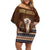 Native Skull Christmas Design Off Shoulder Short Dress Xmas Holiday Patterns - Wonder Print Shop
