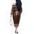 Native Skull Christmas Design Off The Shoulder Long Sleeve Dress Xmas Holiday Patterns - Wonder Print Shop