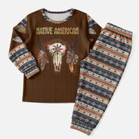 Native Skull Christmas Design Christmas Pajama Set Xmas Holiday Patterns - Wonder Print Shop