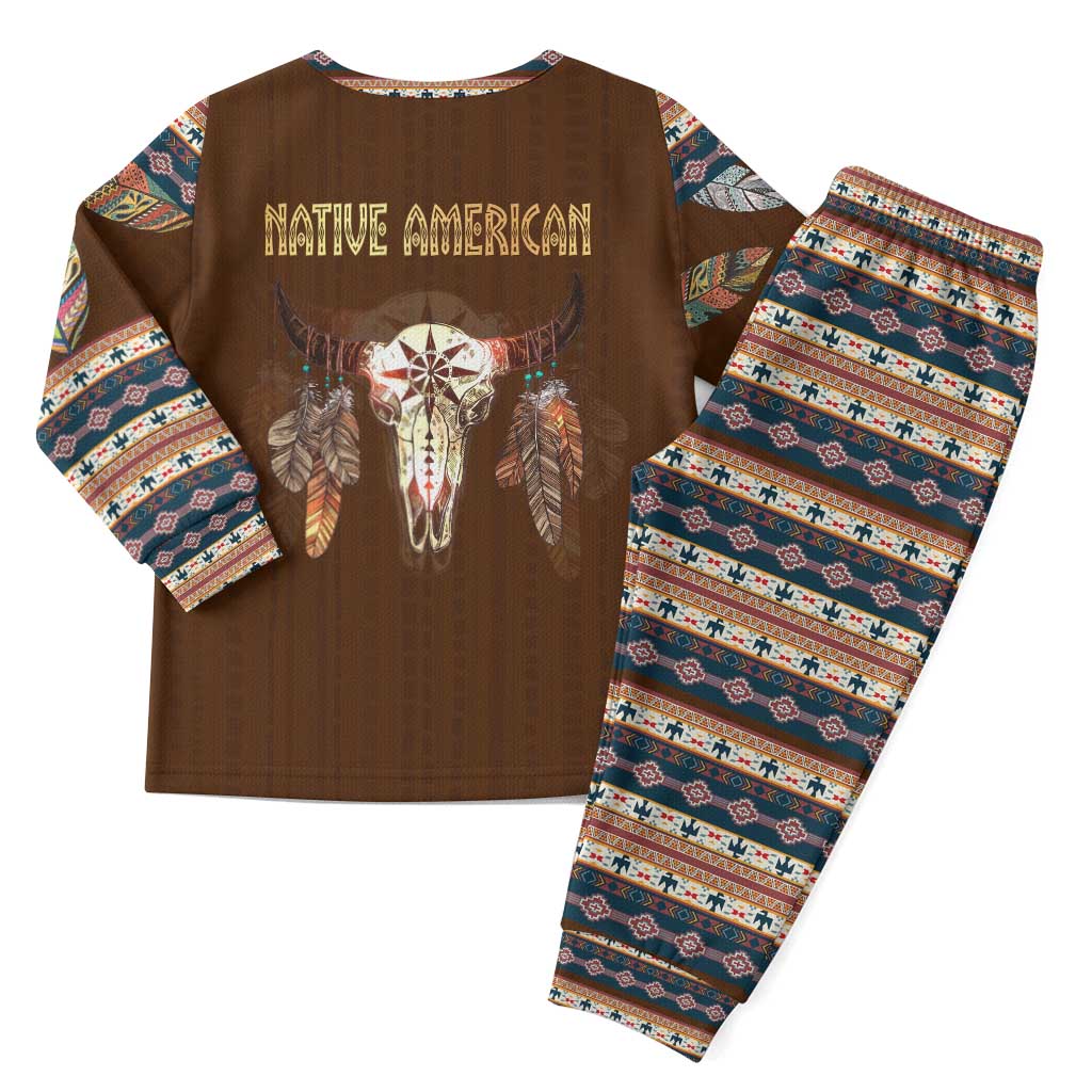 Native Skull Christmas Design Christmas Pajama Set Xmas Holiday Patterns - Wonder Print Shop