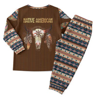 Native Skull Christmas Design Christmas Pajama Set Xmas Holiday Patterns - Wonder Print Shop