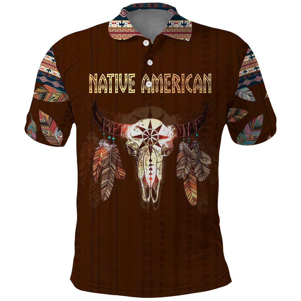 Native Skull Christmas Design Polo Shirt Xmas Holiday Patterns - Wonder Print Shop
