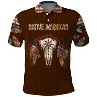 Native Skull Christmas Design Polo Shirt Xmas Holiday Patterns - Wonder Print Shop