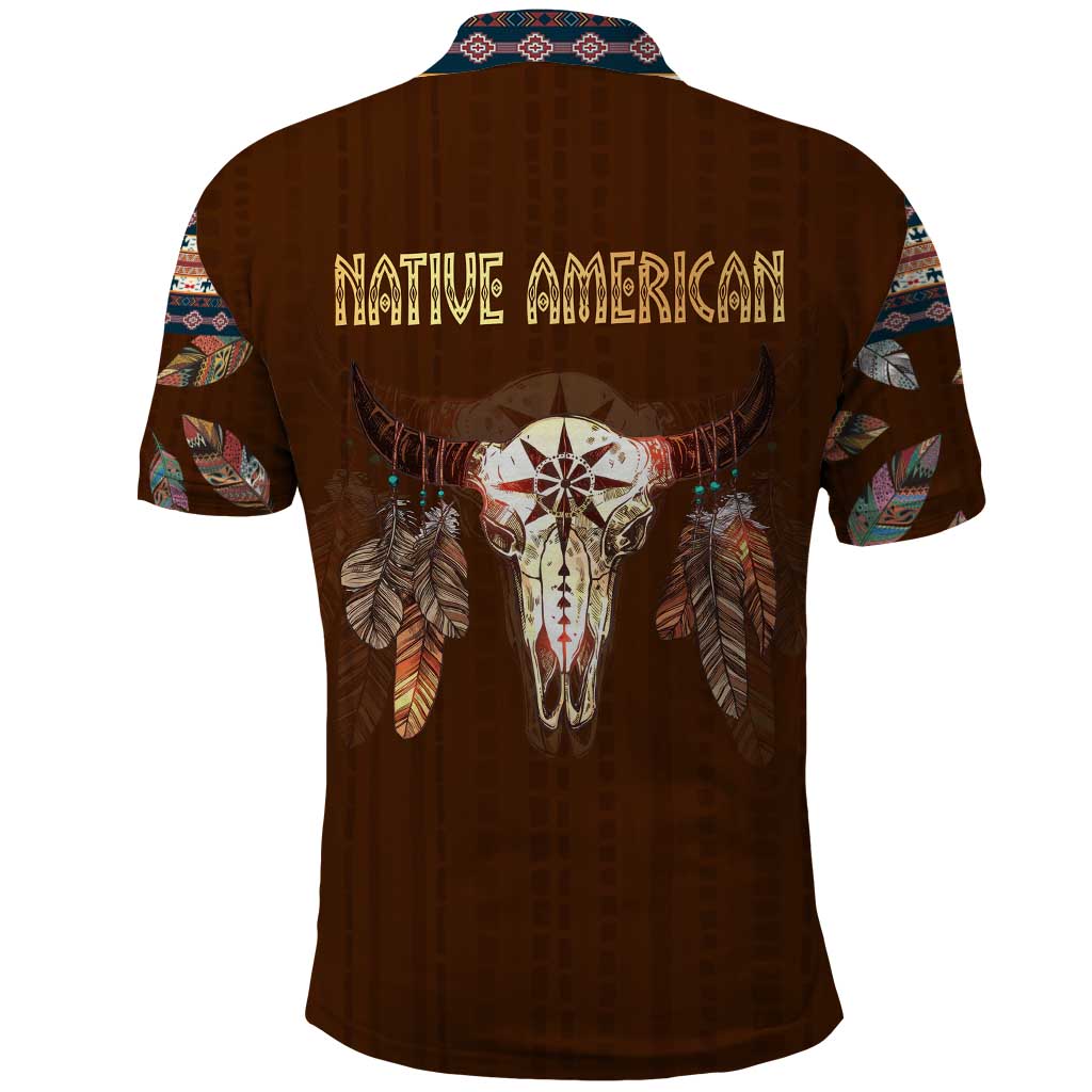 Native Skull Christmas Design Polo Shirt Xmas Holiday Patterns - Wonder Print Shop