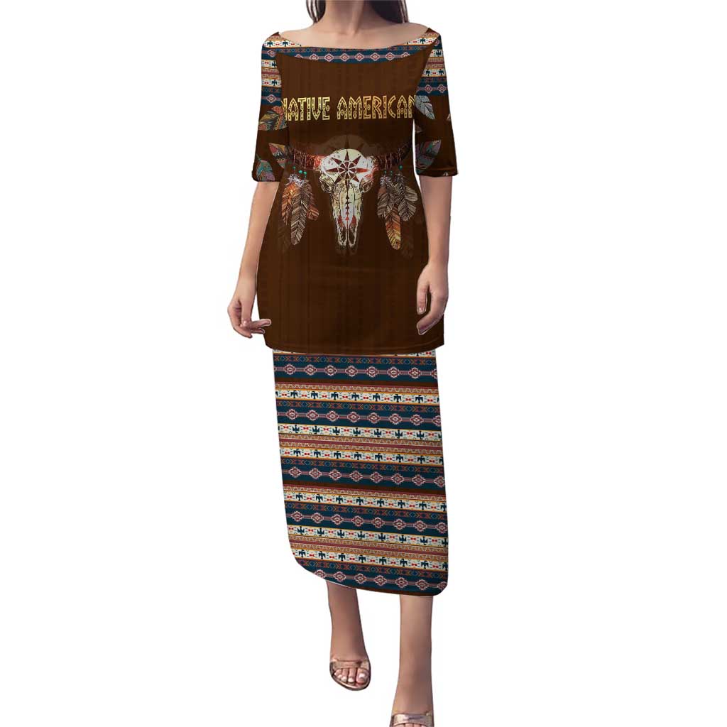 Native Skull Christmas Design Puletasi Xmas Holiday Patterns - Wonder Print Shop