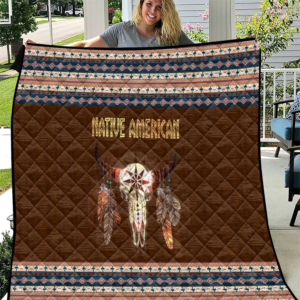 Native Skull Christmas Design Quilt Xmas Holiday Patterns - Wonder Print Shop