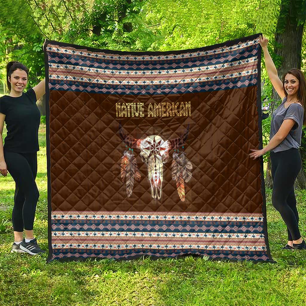 Native Skull Christmas Design Quilt Xmas Holiday Patterns - Wonder Print Shop
