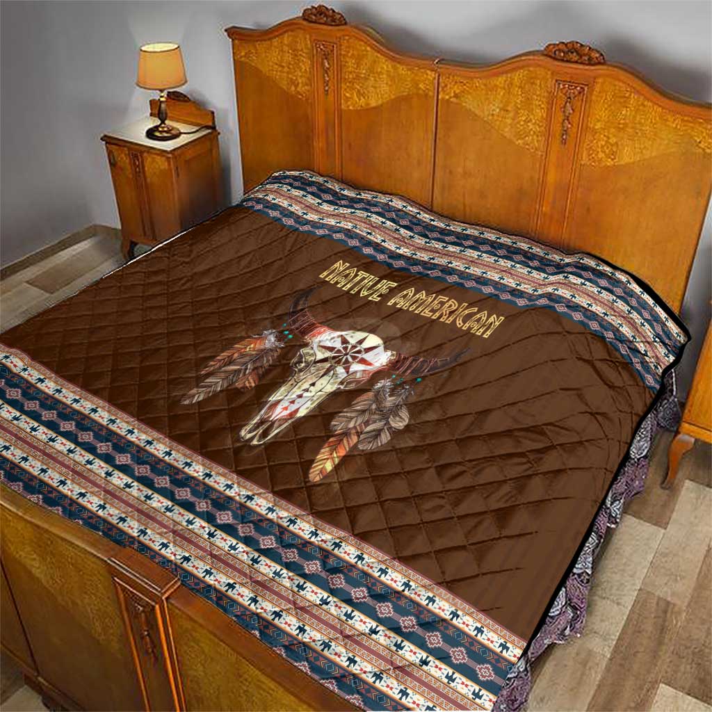 Native Skull Christmas Design Quilt Xmas Holiday Patterns - Wonder Print Shop