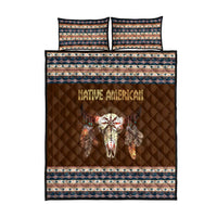 Native Skull Christmas Design Quilt Bed Set Xmas Holiday Patterns - Wonder Print Shop