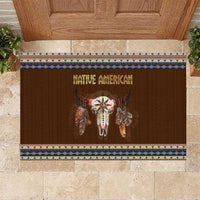Native Skull Christmas Design Rubber Doormat Xmas Holiday Patterns - Wonder Print Shop