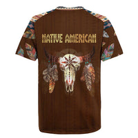 Native Skull Christmas Design Rugby Jersey Xmas Holiday Patterns - Wonder Print Shop