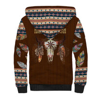 Native Skull Christmas Design Sherpa Hoodie Xmas Holiday Patterns - Wonder Print Shop