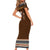 Native Skull Christmas Design Short Sleeve Bodycon Dress Xmas Holiday Patterns - Wonder Print Shop