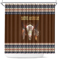 Native Skull Christmas Design Shower Curtain Xmas Holiday Patterns - Wonder Print Shop