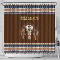 Native Skull Christmas Design Shower Curtain Xmas Holiday Patterns - Wonder Print Shop