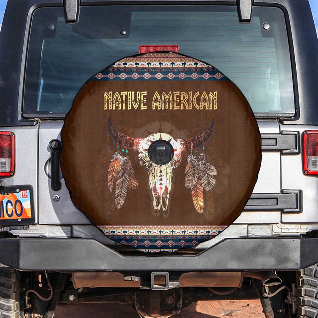 Native Skull Christmas Design Spare Tire Cover Xmas Holiday Patterns - Wonder Print Shop