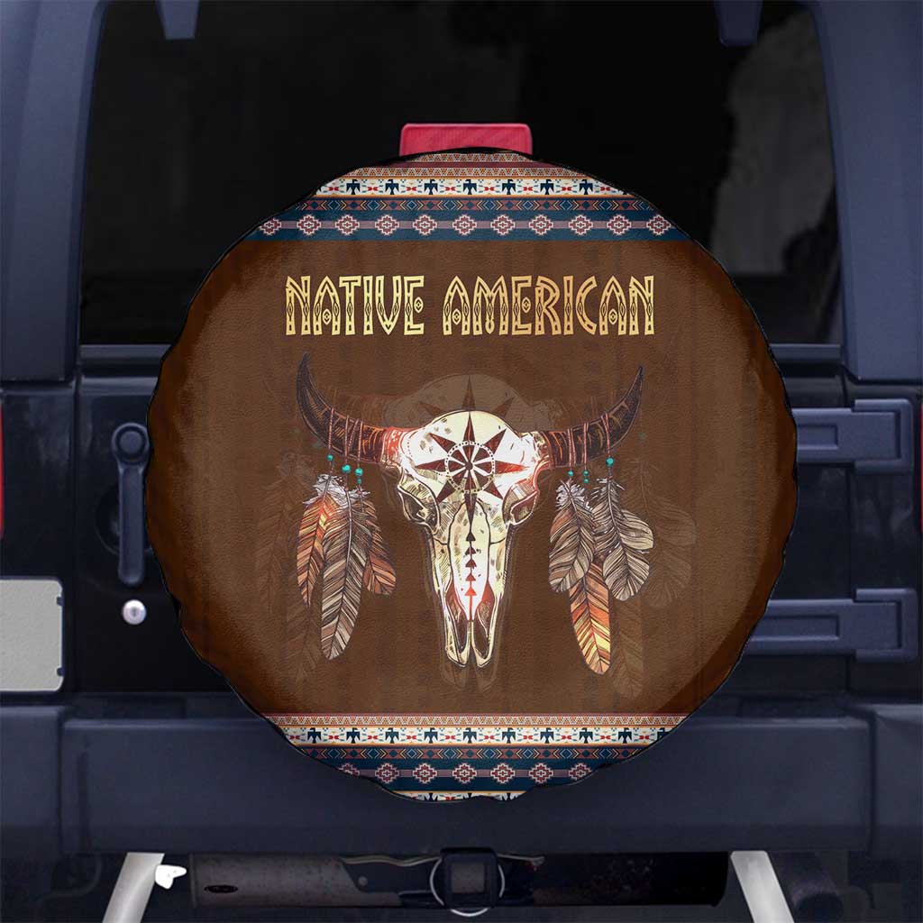 Native Skull Christmas Design Spare Tire Cover Xmas Holiday Patterns - Wonder Print Shop