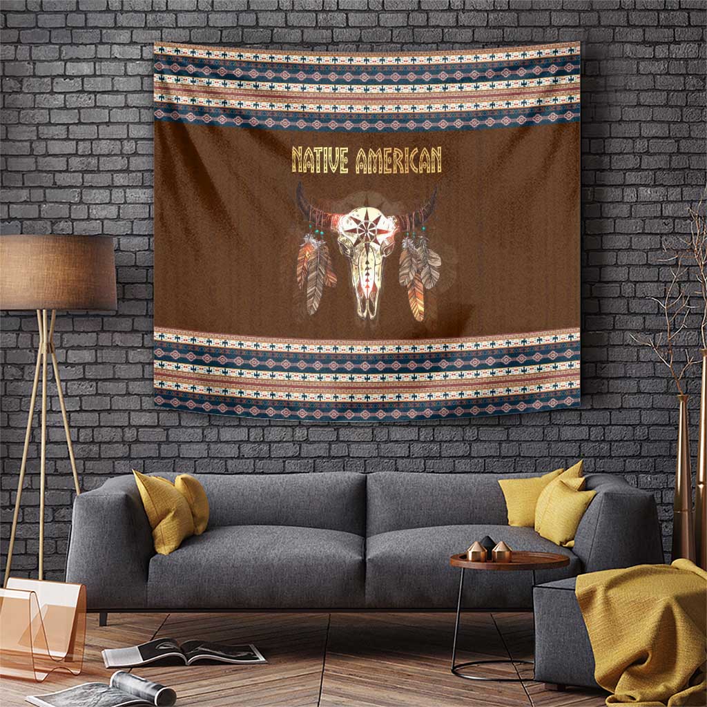 Native Skull Christmas Design Tapestry Xmas Holiday Patterns - Wonder Print Shop