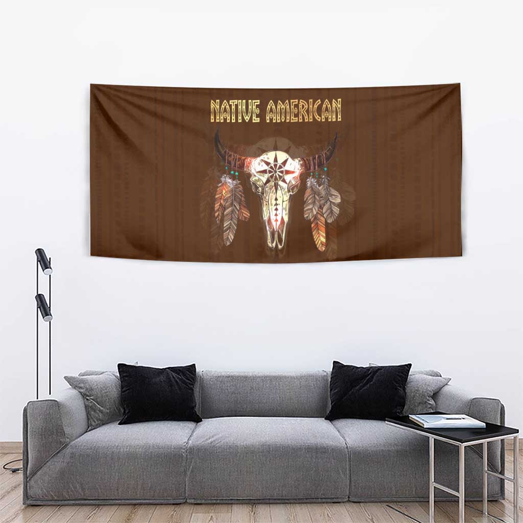 Native Skull Christmas Design Tapestry Xmas Holiday Patterns - Wonder Print Shop