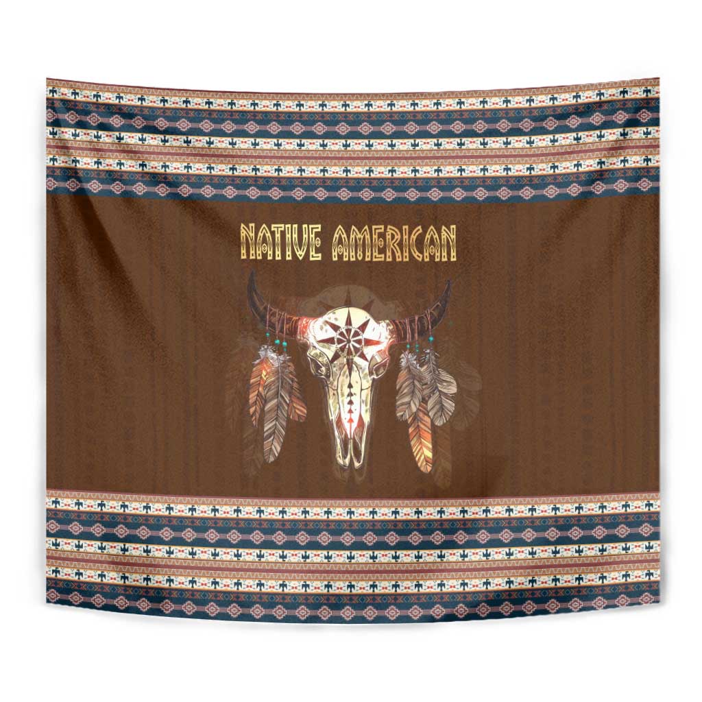 Native Skull Christmas Design Tapestry Xmas Holiday Patterns - Wonder Print Shop