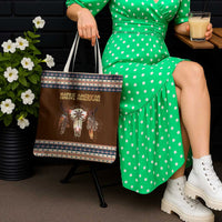 Native Skull Christmas Design Tote Bag Xmas Holiday Patterns - Wonder Print Shop