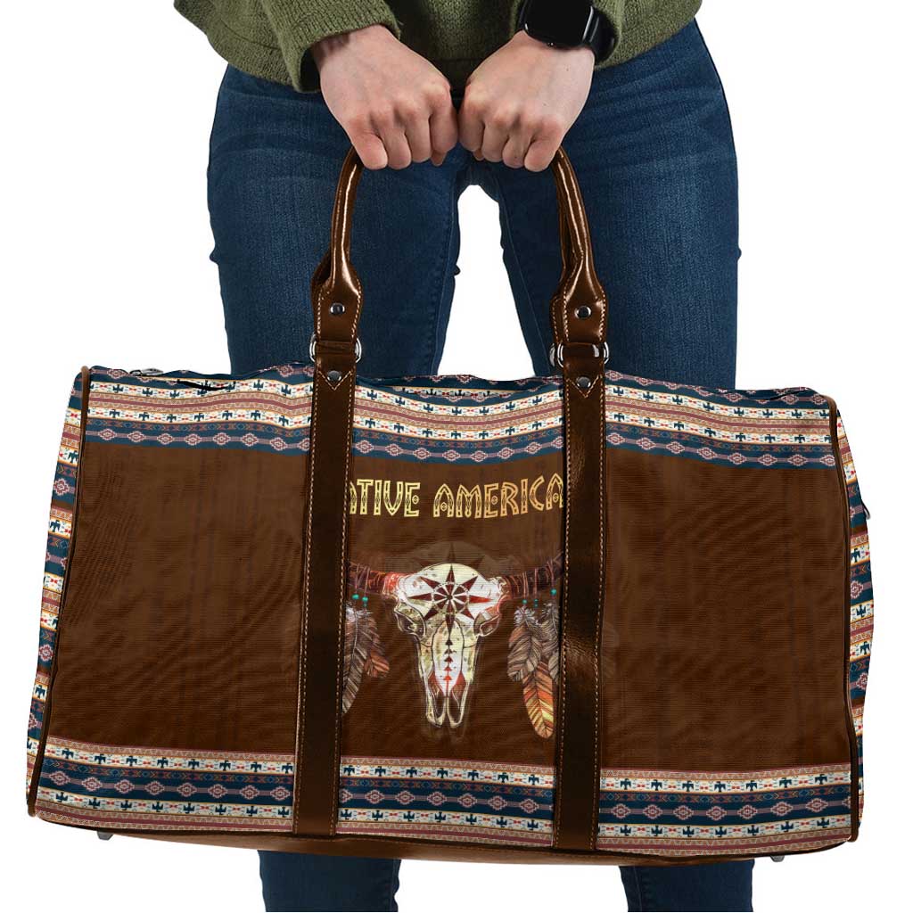 Native Skull Christmas Design Travel Bag Xmas Holiday Patterns - Wonder Print Shop